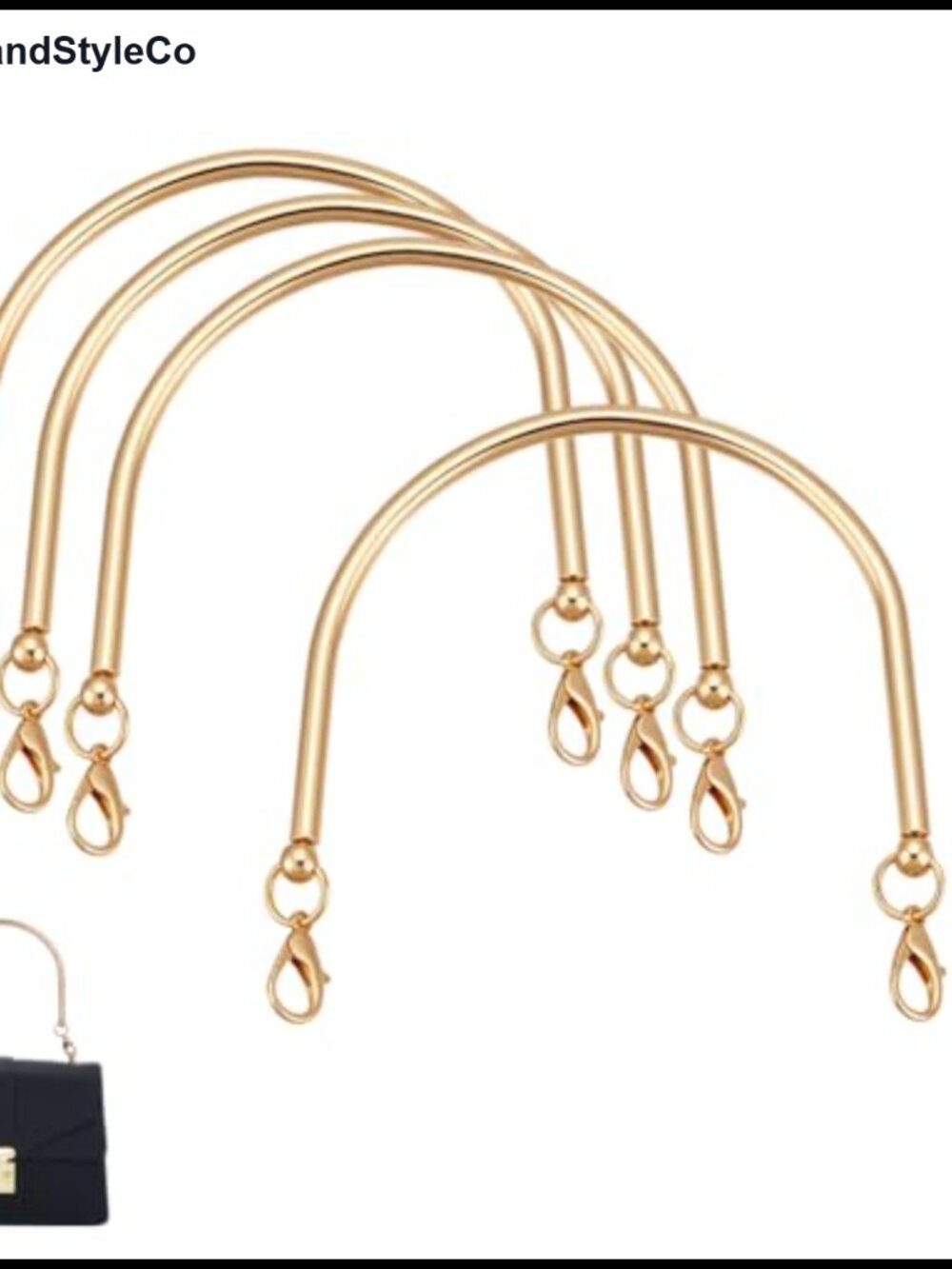 4pc Metal Bag Handles Alloy Purse Strap Replacement DIY Craft 4.5x4.9 Inch